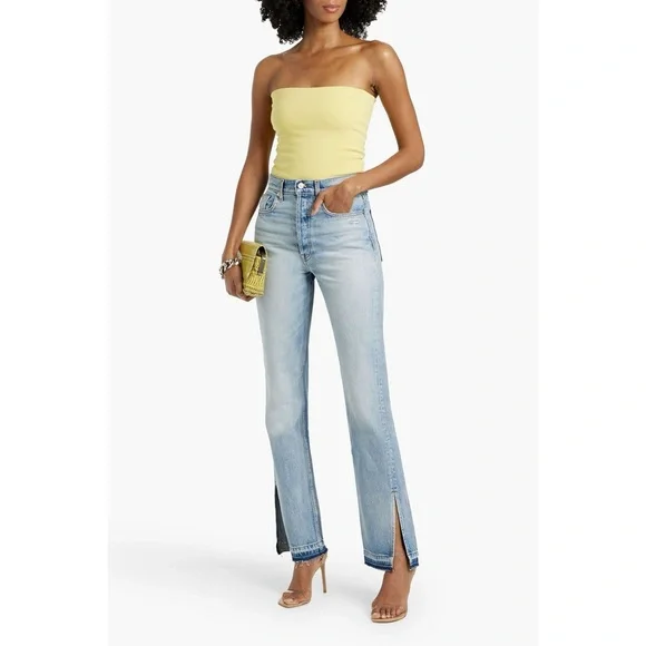 EB Denim Unraveled Two Newport frayed high-rise straight-leg jeans women’s 28 - Picture 6 of 13